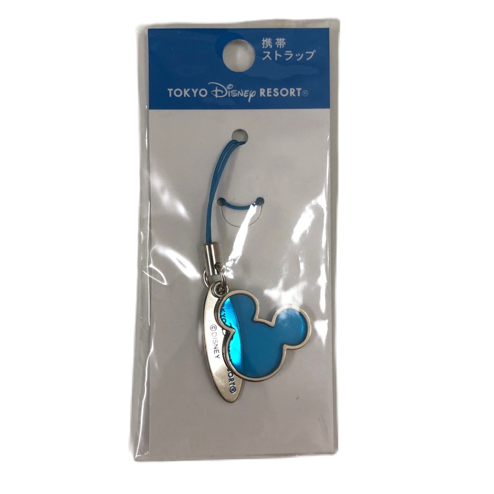 Tokyo Disney Resort Blue Silver Mickey Mouse See Through Charm Keychain NWT